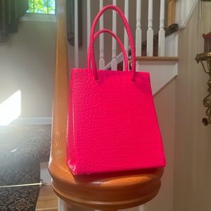 Hot Pink Snakeskin Mini Bag